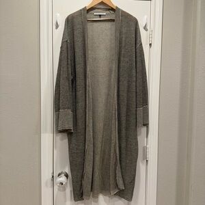 Adolfo Dominguez Kimono Jacket Women’s S Duster Cardigan Grey Linen Blend
